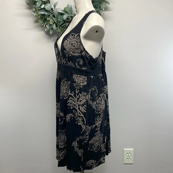 Sonoma Black and Tan Floral Sleeveless Crossback Cotton Modal Sundress PL - Picture 3 of 16